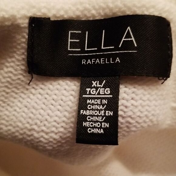 Ella Rafaella Ombre Pullover Sweater Mock Orange White Knit Size XL - Picture 8 of 10